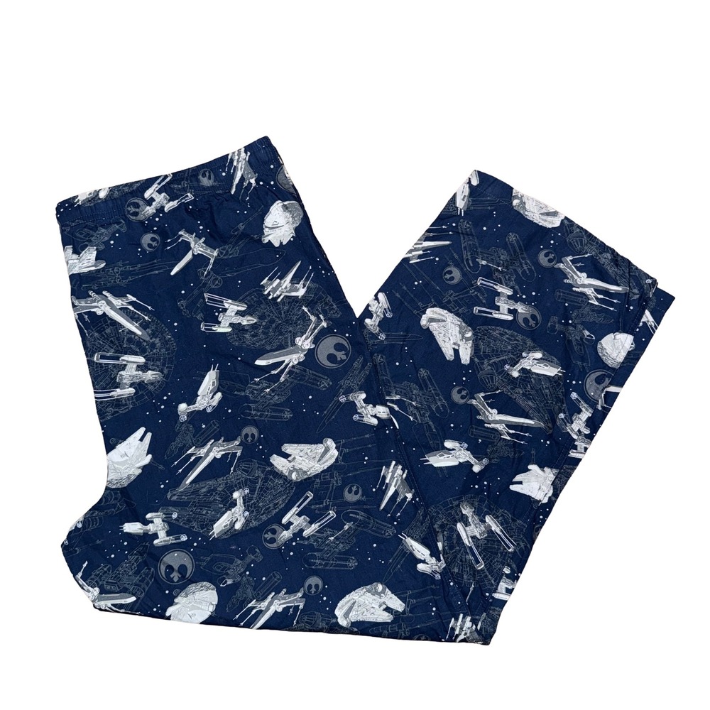 Star Wars Disney Parks Resort Navy Lounge Pajama Pants Rebel Starships Falcon